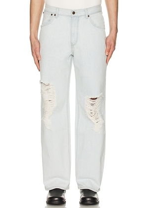 After Pray Relaxed Destroyed Jeans in Light Indigo - Blue. Size S (also in ).