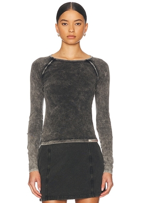 Diesel Cropped Long Sleeve Top in Black - Black. Size XS (also in ).