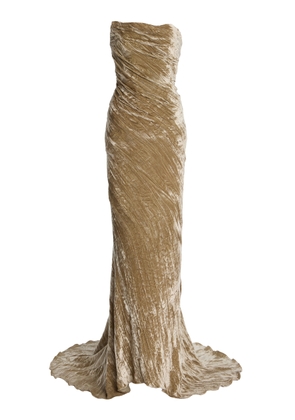 Marmar Halim Strapless Crushed-Velvet Gown - Moda Operandi