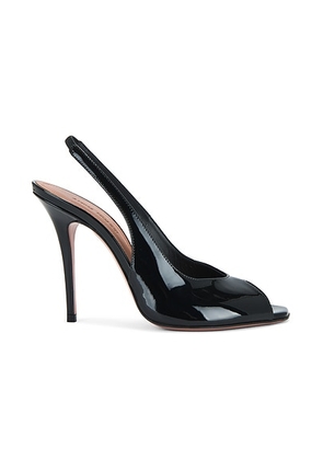 AMINA MUADDI Kristina 105 Patent Sling Pump in Black - Black. Size 36.5 (also in ).