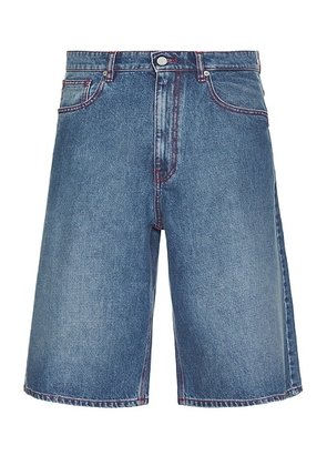 ERL Denim Indiana Skate Shorts in Dirty Blue - Blue. Size L (also in M).