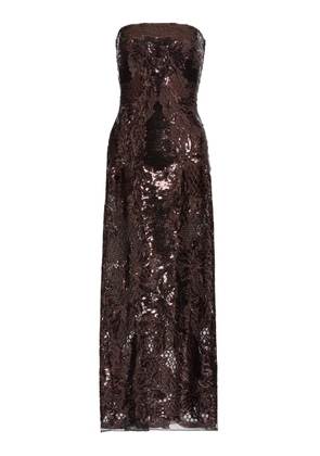 Elie Saab Sequined Tulle Midi Dress - Moda Operandi