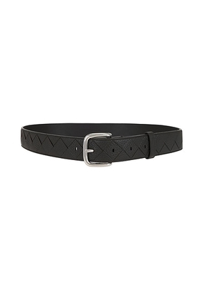 Bottega Veneta Intrecciato Taurillon 3.5 CM Belt in Fondant & Silver - Brown. Size 105 (also in ).