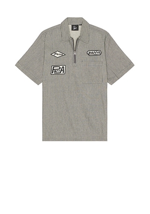 By Parra Work Later Short Sleeve Shirt in Blue - Blue. Size M (also in ).