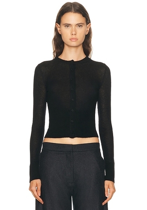 ALAÃA ALAÎª Fitted Cardigan in Noir Alaia - Black. Size 34 (also in ).