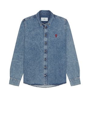 AMI Paris ADC Shirt in Used Blue - Blue. Size L (also in ).