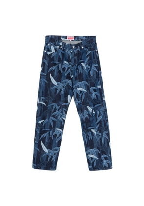 Kenzo Chiku-Rin Camo Motif Botan Loose Denim Jeans