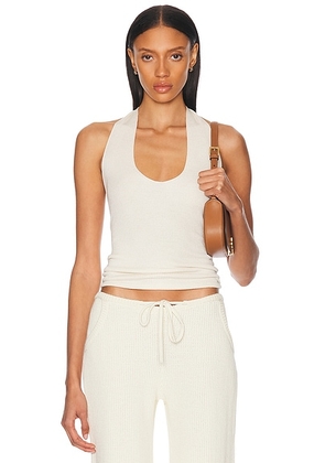 Aya Muse Knit Halter Top in Cream - Cream. Size M (also in L).