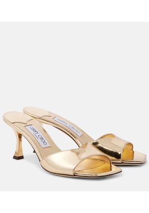 Jimmy Choo Skye 70 metallic leather mules