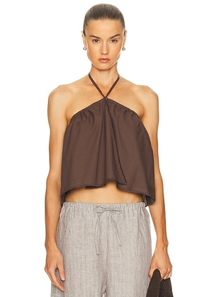 Deiji Studios Napkin Top in Chocolate - Chocolate. Size M (also in L, XS).
