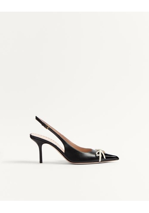 Valentino Garavani Bepointy Slingback Pump In Patent Leather And Kidskin 80Mm Woman BLACK/IVORY 35