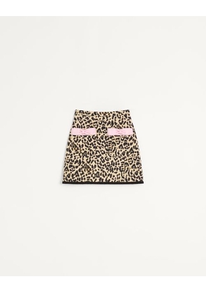 Valentino Animalier Print Crepe Couture Skirt Woman ANIMAL PRINT 36