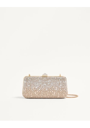 Valentino Garavani Carry Secrets Rhinestone Minaudiere Woman CRYSTAL/HONEY UNI