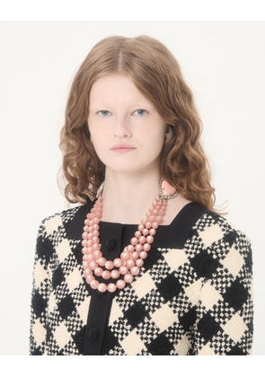 Valentino Garavani Coeur Hyperbole Necklace in Metal, Resin and Crystals Woman PINK UNI