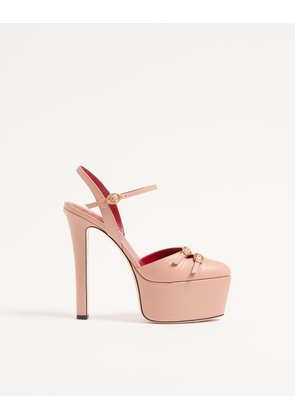 Valentino Garavani Crasher Platform Pumps in Kidskin 145MM Woman PINK 35