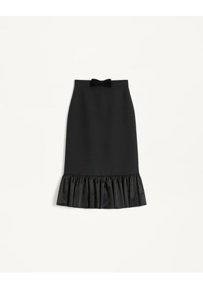 Valentino Crepe Couture Midi Skirt Woman BLACK 36