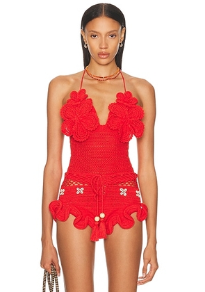 Eliou Hermosa Top in Red - Red. Size XS (also in ).