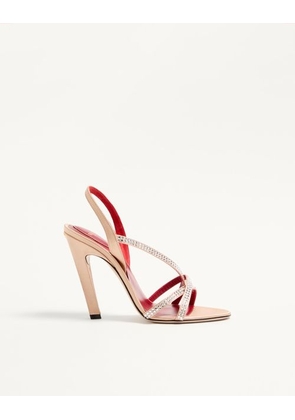 Valentino Garavani Dans Le Foyer Satin Sandal With Crystals 105Mm Woman NUDE 35.5