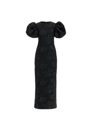 Rotage Jacquard Floral Pattern Midi Dress