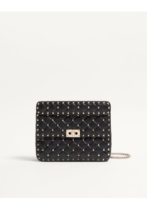 Valentino Garavani Medium Nappa Rockstud Spike Bag Woman BLACK UNI