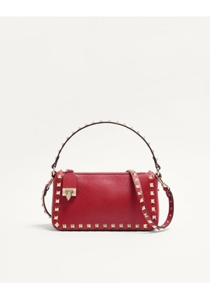 Valentino Garavani Small Rockstud Grainy Calfskin Crossbody Bag Woman ROSSO VALENTINO UNI