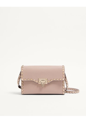 Valentino Garavani Small Rockstud Grainy Calfskin Crossbody Bag Woman POUDRE UNI