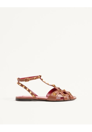 Valentino Garavani Studdy Kidskin Sandal Woman TOBACCO 36