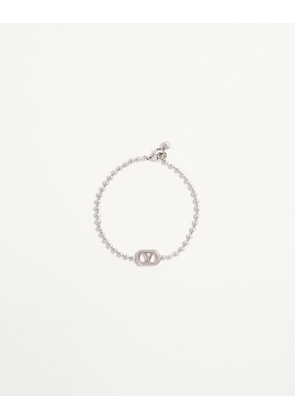 Valentino Garavani Ovalette Metal Bracelet Man TRANSPARENT L