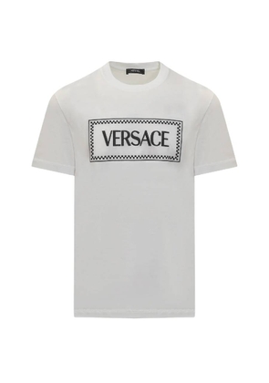 Versace 90s Logo Embroidered Cotton T Shirt