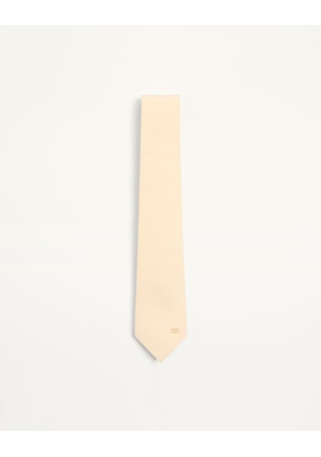 Valentino Garavani Valentie Silk Tie with Vlogo Signature Detail Man BUTTER/GOLD UNI