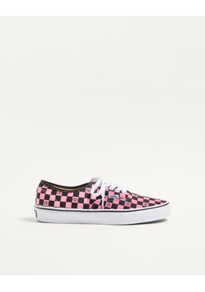 Valentino Garavani Valentino Garavani And Vans Low-Top Trainer In Fabric With VLogo Checkerboard Print Man PINK ORCHID/BLACK 41