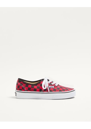 Valentino Garavani Valentino Garavani And Vans Low-Top Trainer In Fabric With VLogo Checkerboard Print Woman ROUGE PUR/BLACK 35