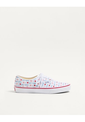 Valentino Garavani Valentino Garavani And Vans Low-Top Trainer In Valentino Vans Love Print Fabric Man WHITE 39