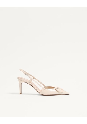 Valentino Garavani VLogo Signature Patent Leather Slingback Pump 80Mm Woman LIGHT IVORY 34
