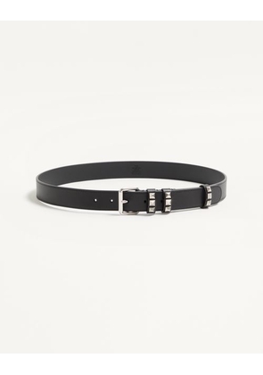 Valentino Garavani Valentino Garavani Flaneuse Belt in Shiny Calfskin 30 mm Man BLACK 085