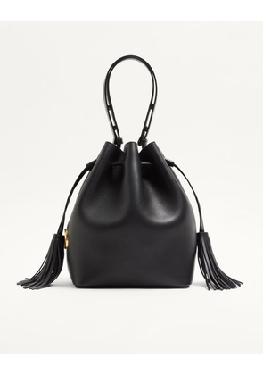 Valentino Garavani Valentino Garavani So Seau Medium Leather Bucket Bag Woman BLACK UNI
