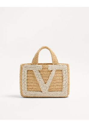 Valentino Garavani Valentino Garavani Viva Superstar Small Shopping Bag In Raffia Woman NATURAL/BUTTER UNI