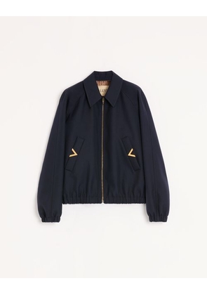 Valentino Valentino Nylon Bomber with Vgold on Side Pockets Man NAVY 44