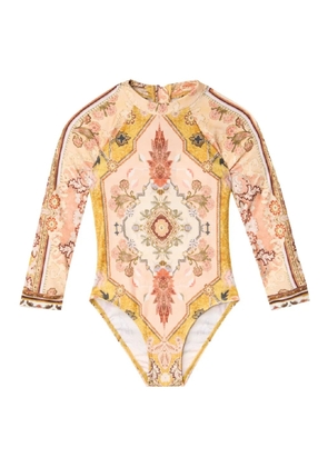Zimmermann Kids Wylie Printed Long-Sleeved Swimsuit