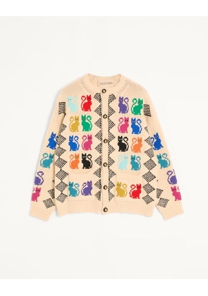 Valentino Valentino Wool Cardigan With Le Chat De La Maison Jacquard Pattern Man MULTICOLOUR M