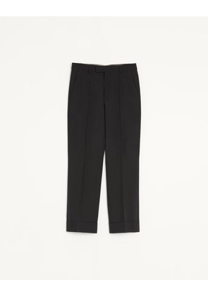 Valentino Valentino Wool Trousers with Turn-ups Man BLACK 44