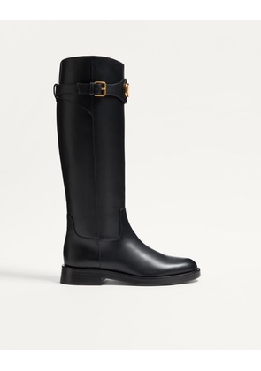 Valentino Garavani Vlogo Signature Calfskin Boot 30Mm Woman BLACK 36