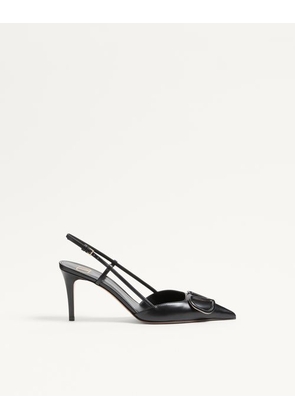 Valentino Garavani Vlogo Signature Calfskin Slingback Pump 80 Mm / 3.15 In. Woman BLACK 34