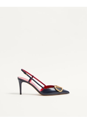 Valentino Garavani Vlogo Signature Calfskin Slingback Pump 80Mm Woman BLACK 34