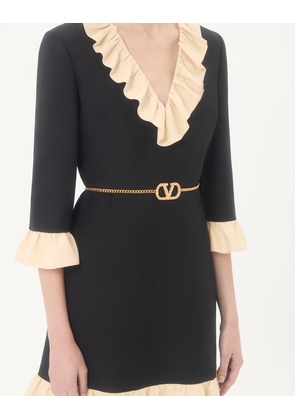 Valentino Garavani Vlogo Signature Chain Belt With Crystals Woman ANTIQUE BRASS L