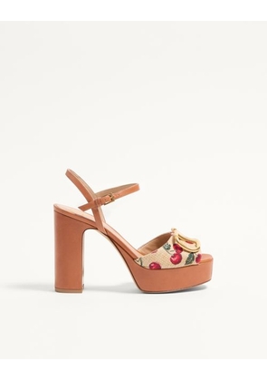 Valentino Garavani Vlogo Signature Cherryfic Platform Sandal 115Mm Woman NATURAL/RED 35.5