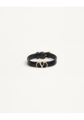 Valentino Garavani Vlogo Signature Grainy Calfskin Bracelet Man BLACK UNI