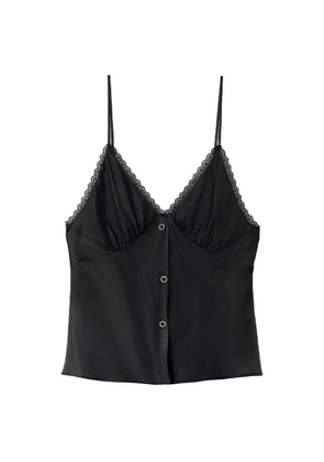 Alexander Wang Snap Front Lace Tank Top