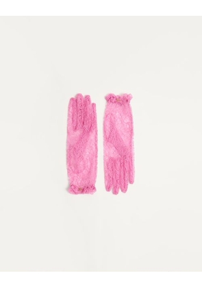 Valentino Garavani VLogo Signature Lace Gloves Woman PINK 6