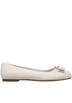 Ferragamo White Varina Ballet Flats